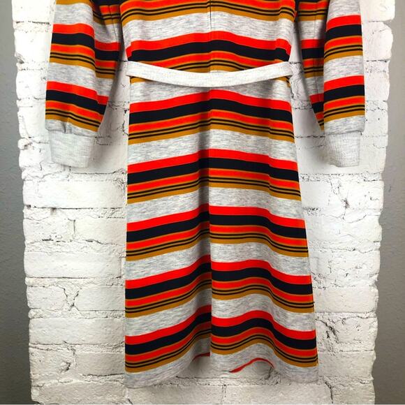 Vintage Kay Windsor Orange Gold Striped Dress - Picture 7 of 10